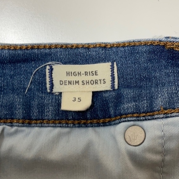 Madewell High Rise Button Front Fly Denim Shorts Raw Hem 35/20 - Picture 8 of 10
